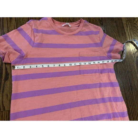 Time And Tru Women's 100% Cotton TShirt SMidi Dress Orange Stripe Size L 12-14 - Picture 7 of 8